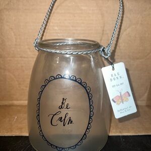 Rae Dunn Frosted Glass Lantern - Cream and Black